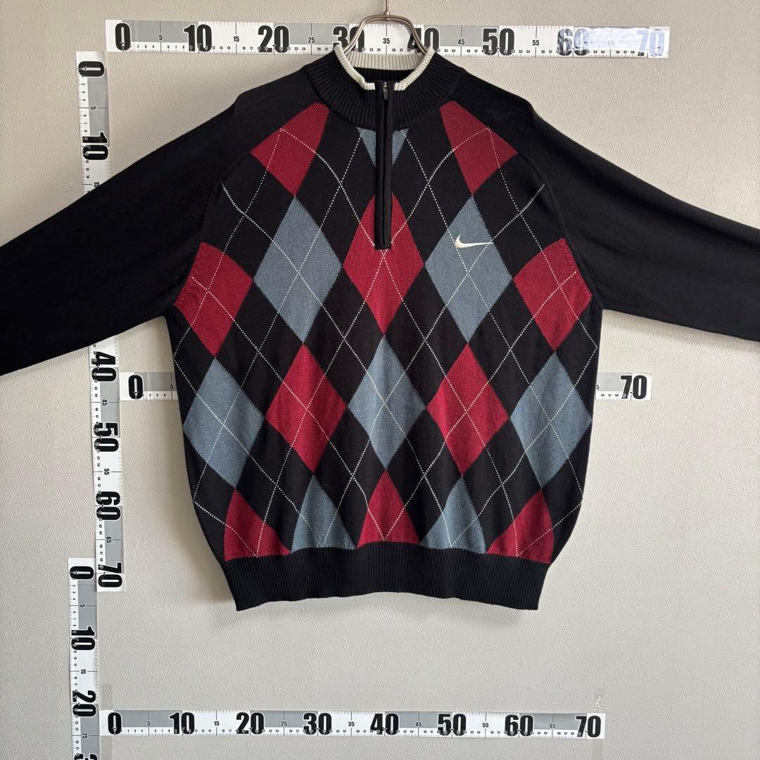 ナイキ NIKE golfゴルフ ハーフジップ セーター ニットダイヤ柄 3XL