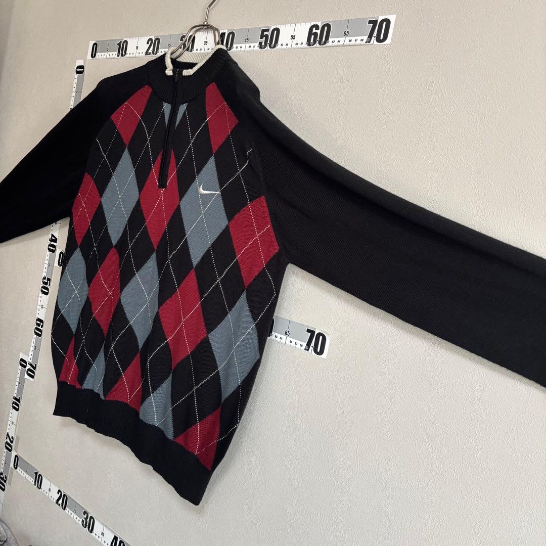 ナイキ NIKE golfゴルフ ハーフジップ セーター ニットダイヤ柄 3XL