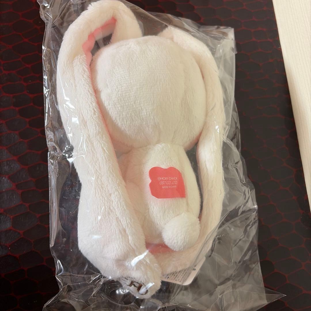 汎用うさぎ　手乗り鎮座ぬいぐるみ　ホワイト　ピンク　セット