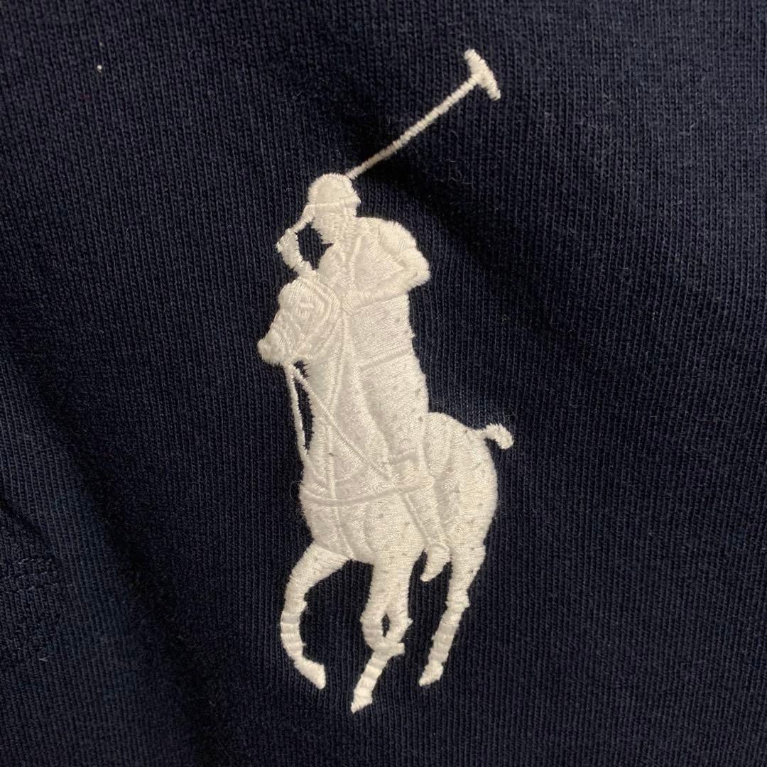 ラルフローレン　ラガーシャツ ラグビーシャツ　刺繍　ビッグポニー　紺白赤