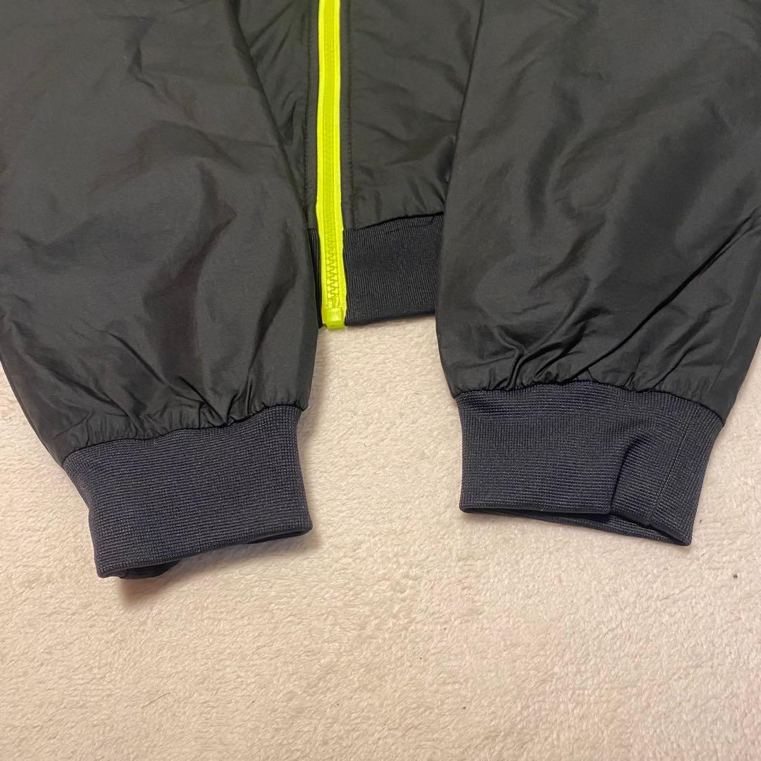 Nike レディースナイロンジャケットセットアップ XL 黒/蛍光イエロー