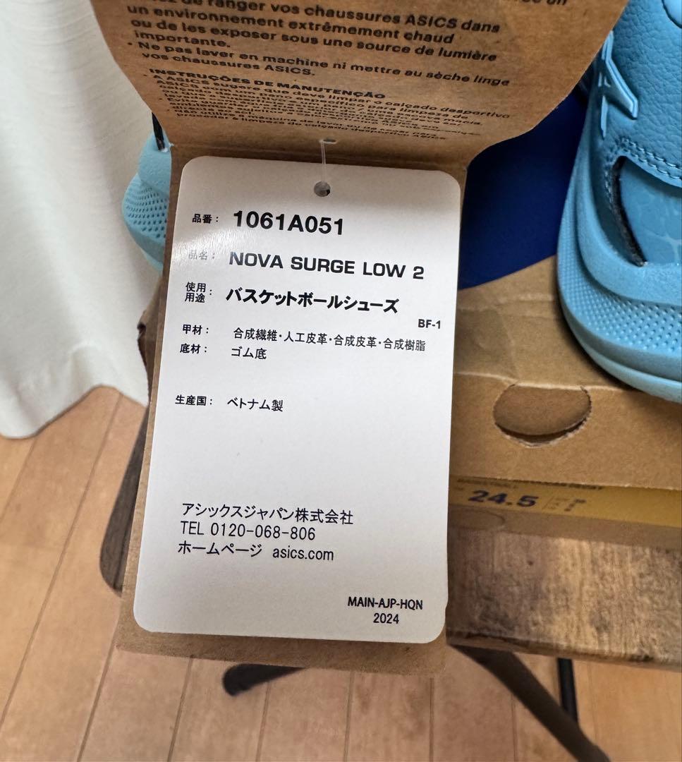 アシックス　asics NOVA SURGE LOW2 【24.5】バッシュ
