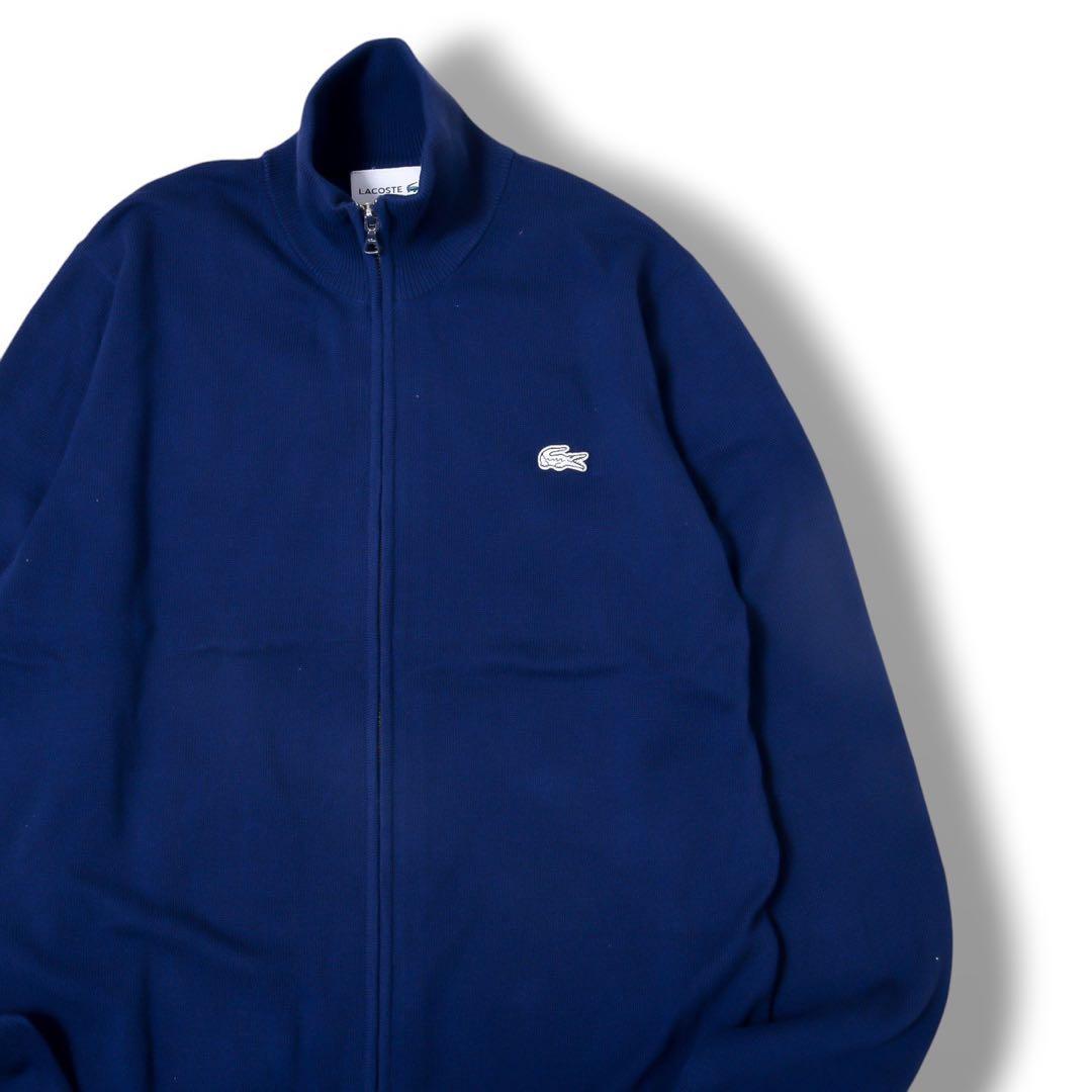 LACOSTE ラコステ ネイビー ジップアップ コットン ニット ジャケット