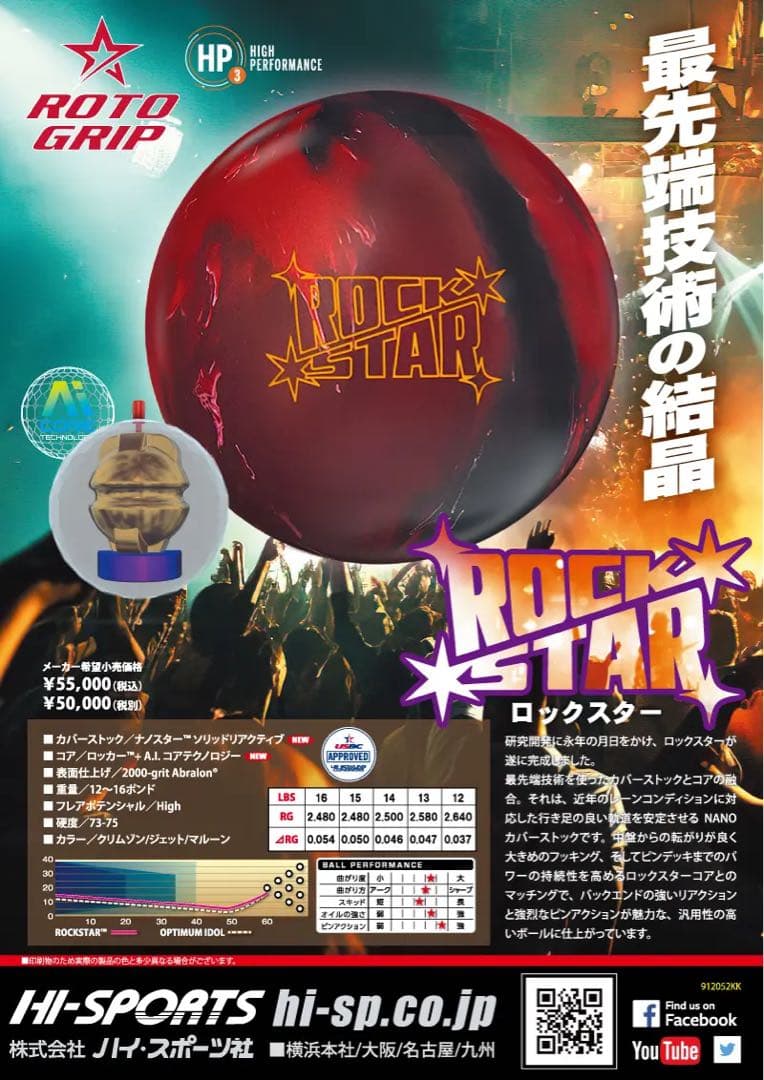 ROCK STAR ボウリングボール 15lbs