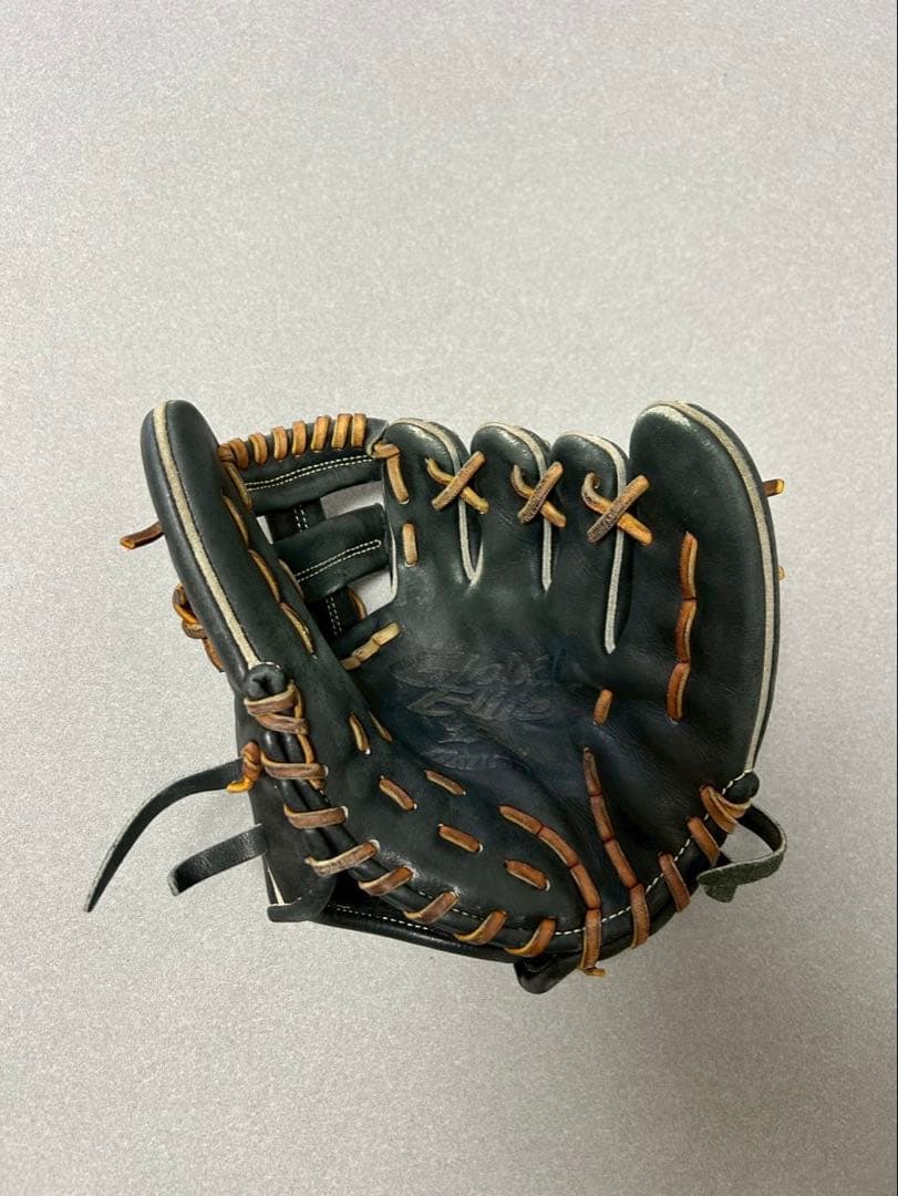 ミズノ グローバルエリート 軟式用 黒×ブラウン 守備練習用グローブ