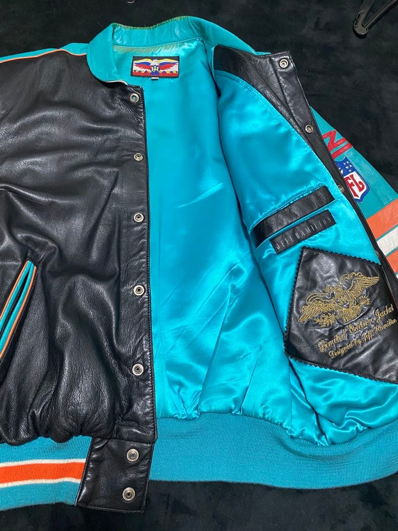 セール中Dolphins オールレザー ジャケット NFL