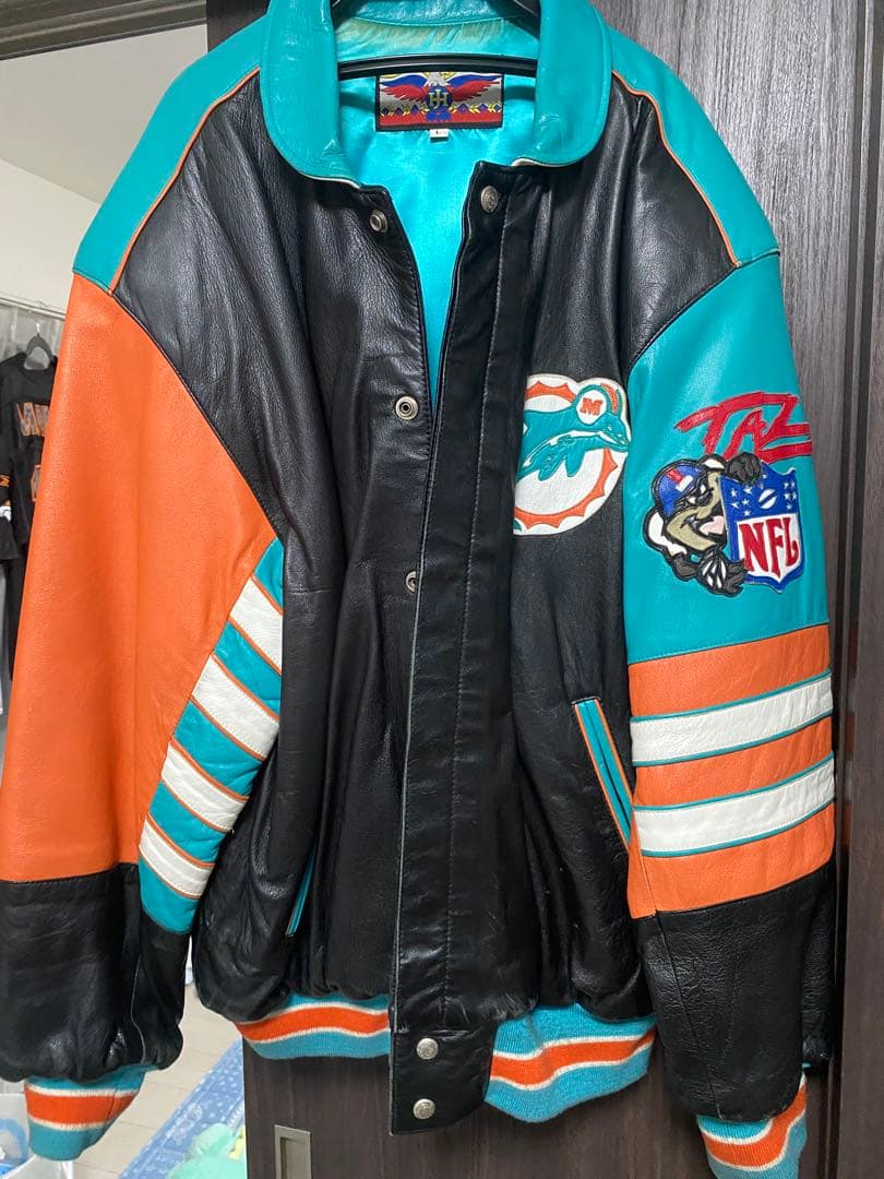 セール中Dolphins オールレザー ジャケット NFL