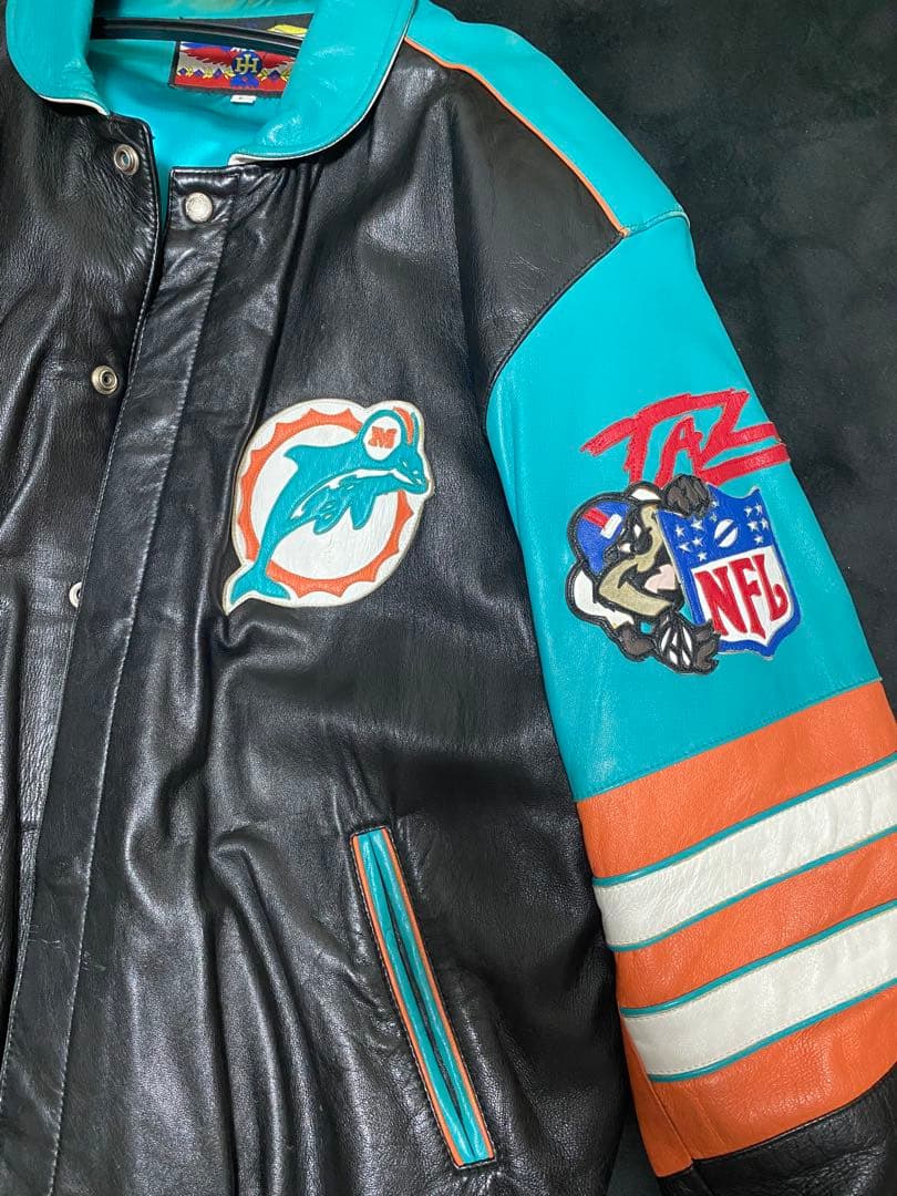 セール中Dolphins オールレザー ジャケット NFL