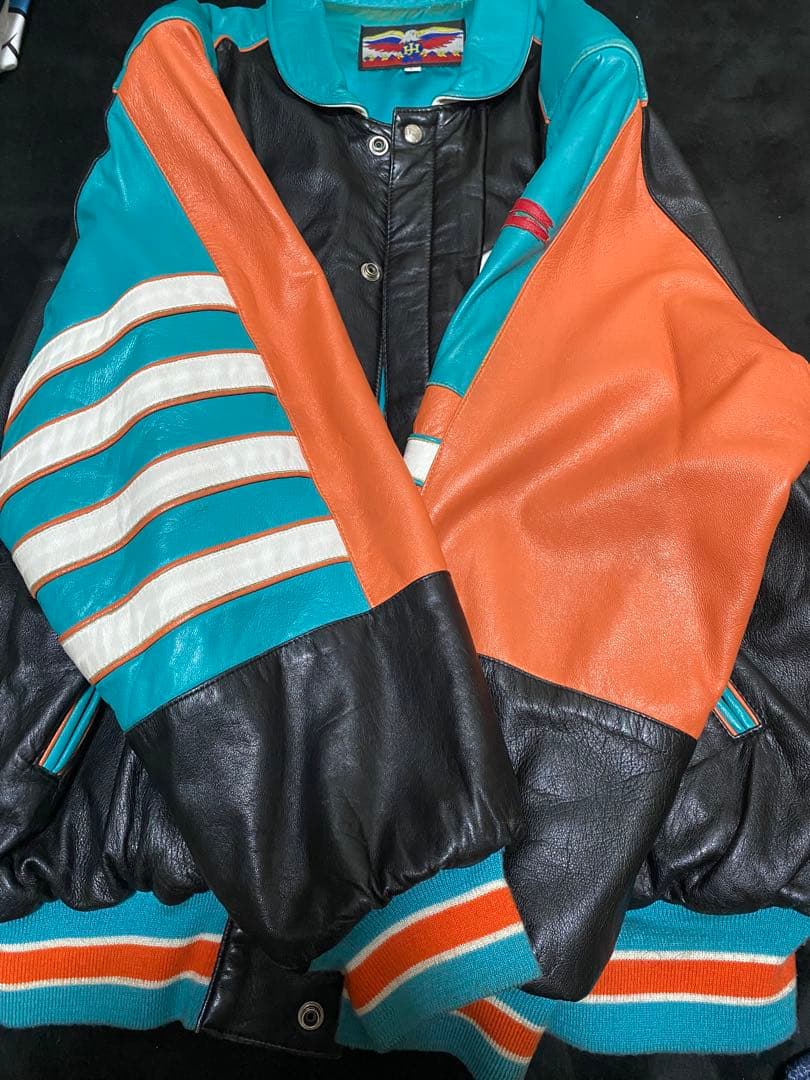 セール中Dolphins オールレザー ジャケット NFL