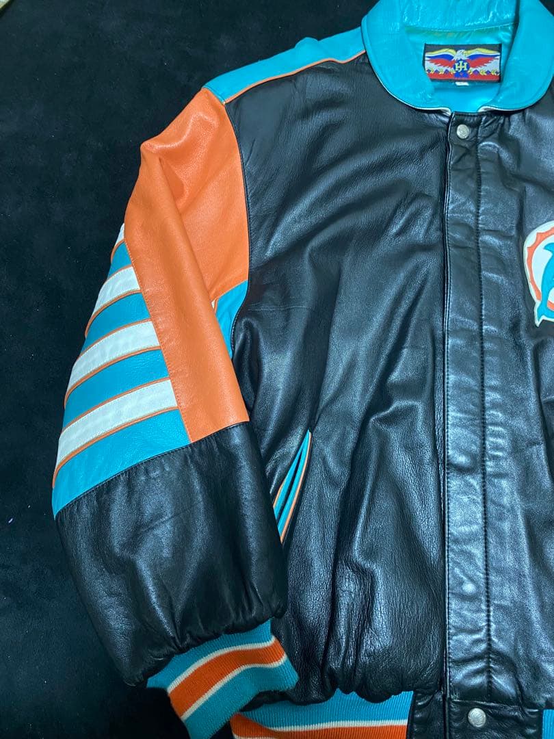 セール中Dolphins オールレザー ジャケット NFL
