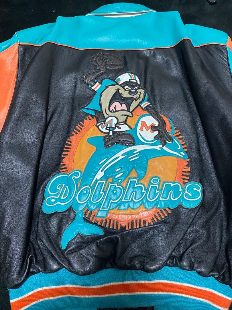 セール中Dolphins オールレザー ジャケット NFL