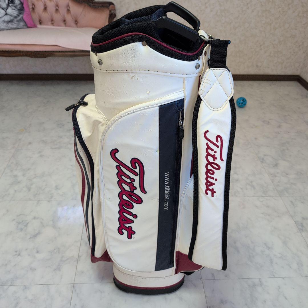 Titleist ゴルフキャディバッグ ホワイト/レッド
