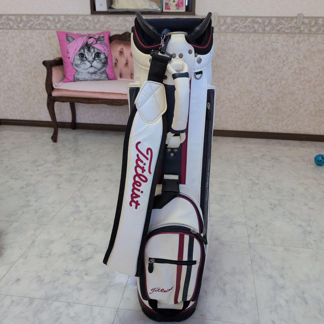 Titleist ゴルフキャディバッグ ホワイト/レッド