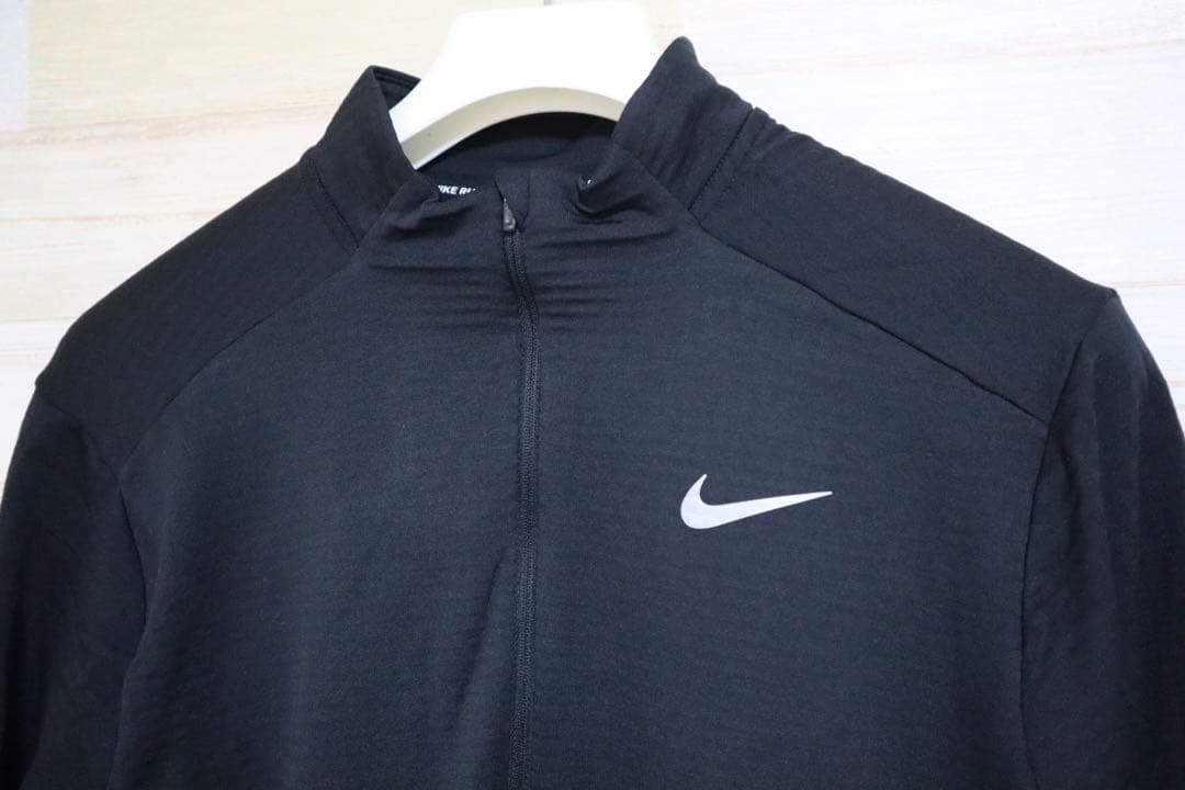 Lサイズ　NIKE ナイキ　エレメント ランニング ハーフジップ 長袖シャツ　黒