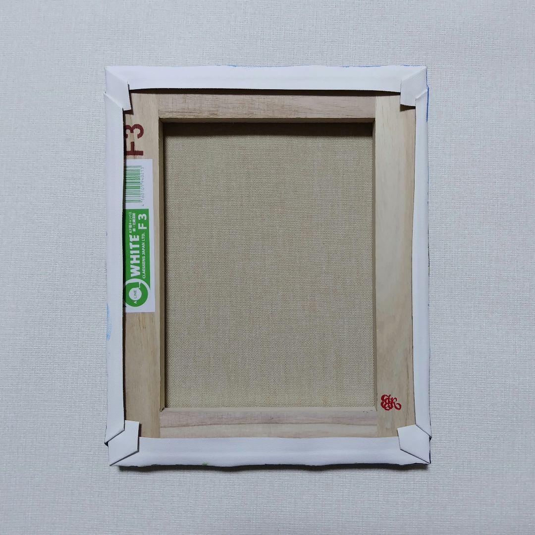 【ネモフィラ散歩道】アクリル画 F3 風景画 絵画
