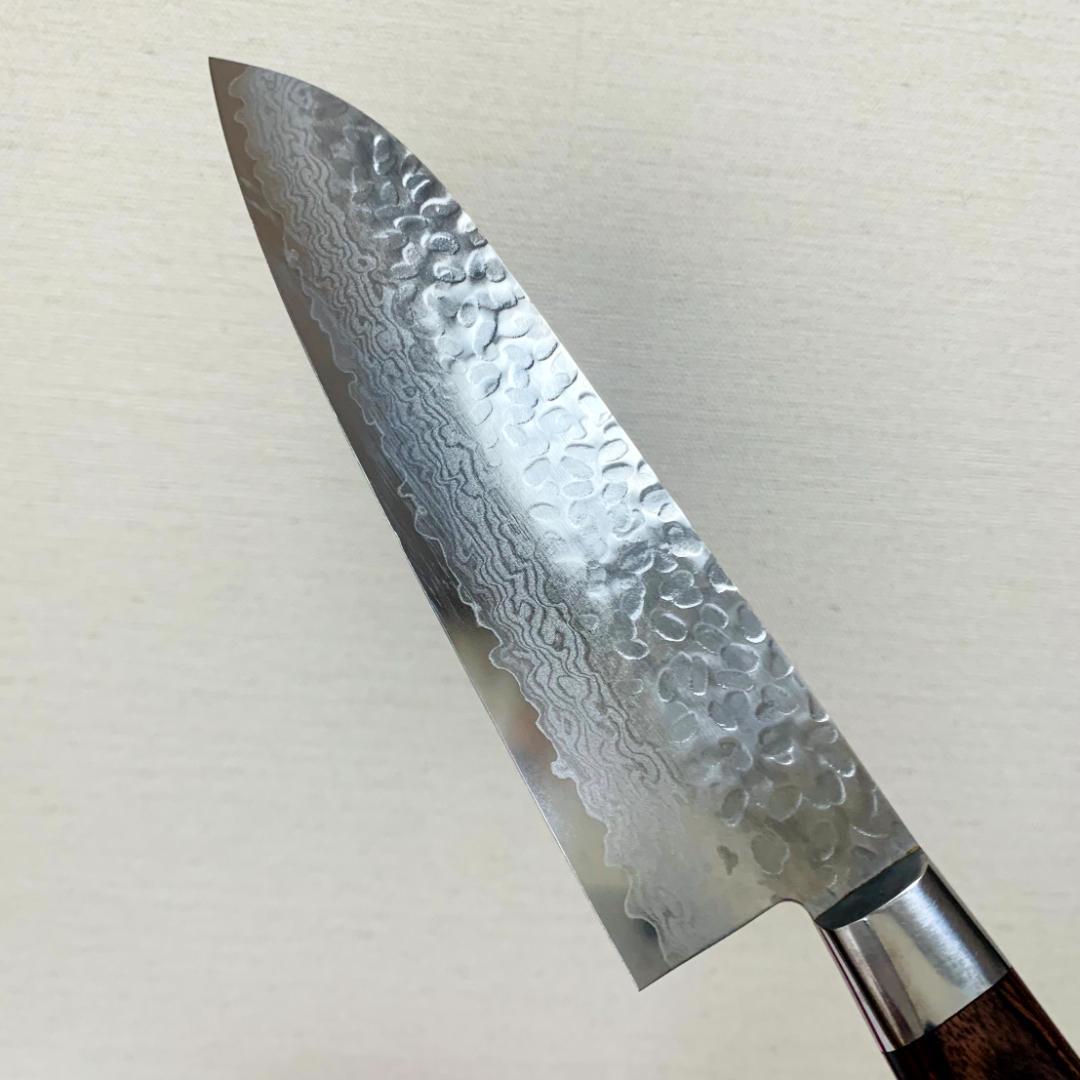 三徳　包丁　槌目　ダマスカス　實光　じっこう　180 JIKKO