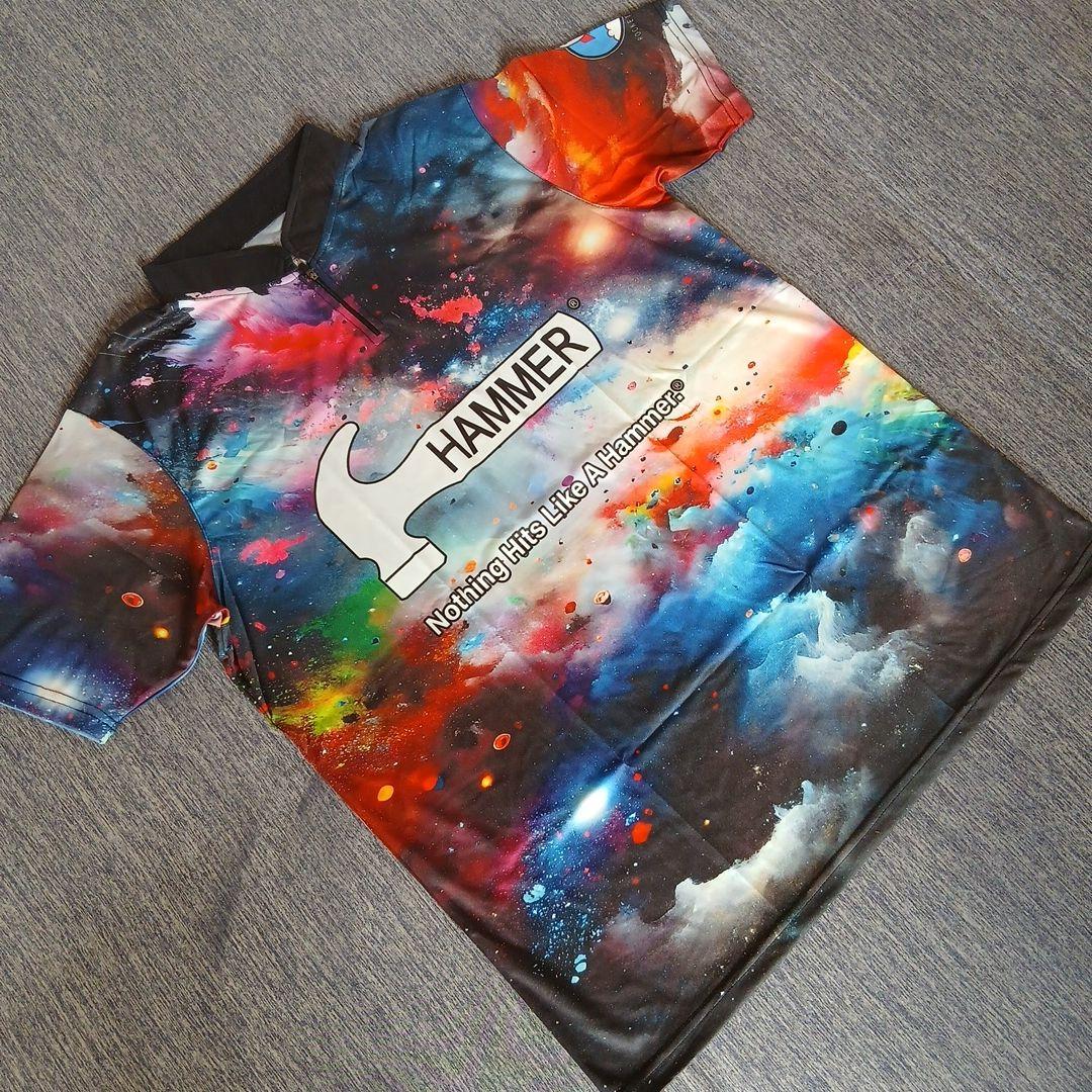 ✨新品✨ハンマー　【2XL】　宇宙　カラフル　大きいサイズ　ボウリングウェア