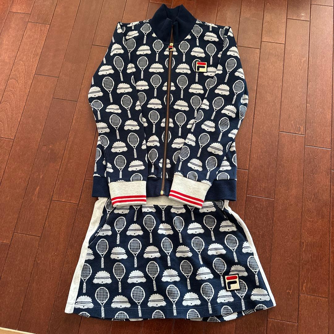 FILA テニスラケット柄 ジャケット&スカート セット　Mサイズ