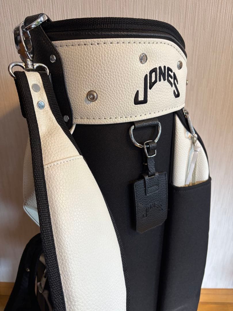 【中古美品】JONES ジョーンズ キャディバッグ ブラック/ホワイト