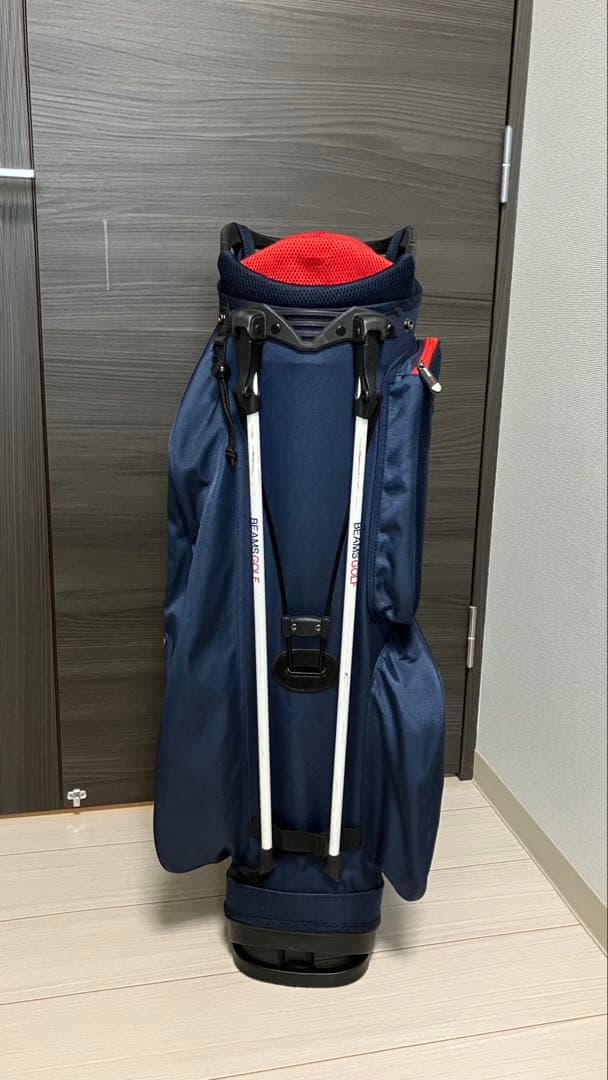 ★値下げします　BEAMS GOLF キャディバッグ ネイビー/レッド★
