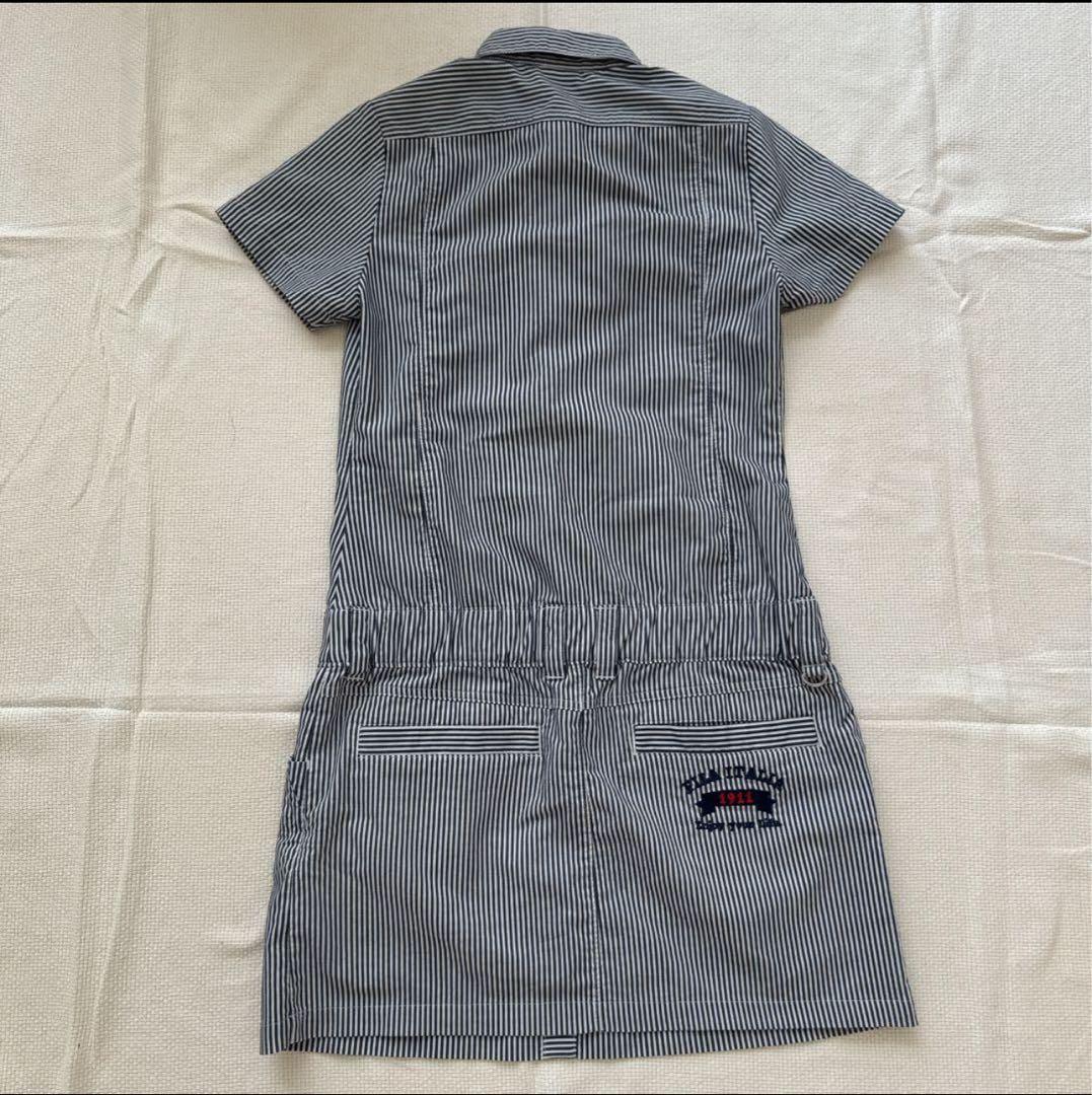 FILA GOLF　ゴルフ　シャツワンピース　ストライプ　ロゴ 半袖ワンピース