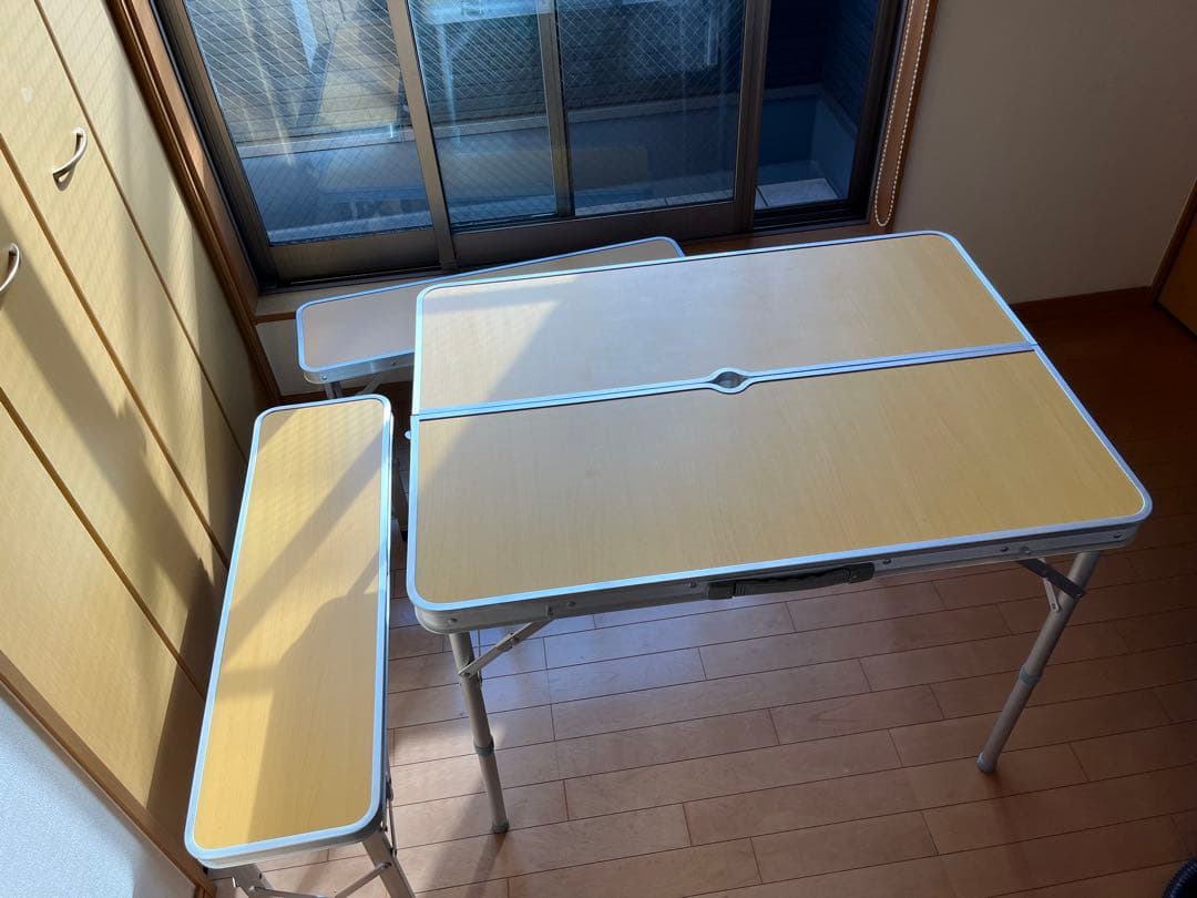 アルミ製　テーブルチェアセット　美品　4人　持ち運び　値引交渉ok