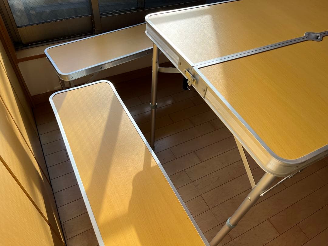 アルミ製　テーブルチェアセット　美品　4人　持ち運び　値引交渉ok