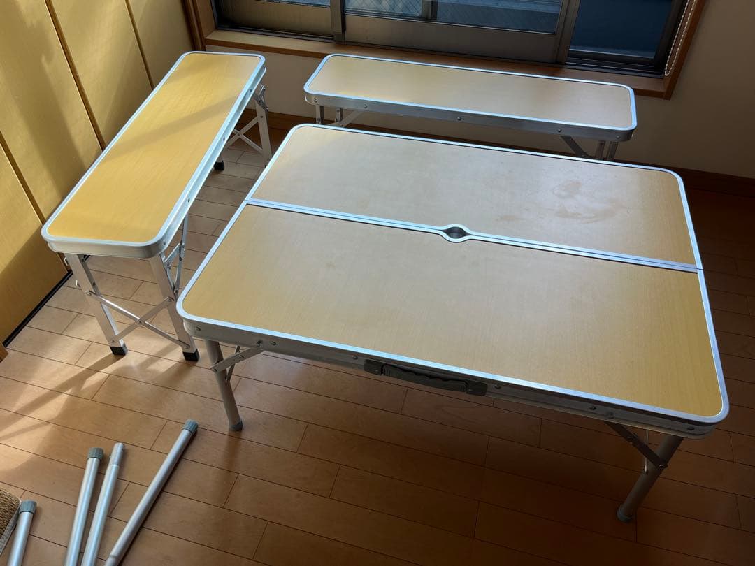 アルミ製　テーブルチェアセット　美品　4人　持ち運び　値引交渉ok