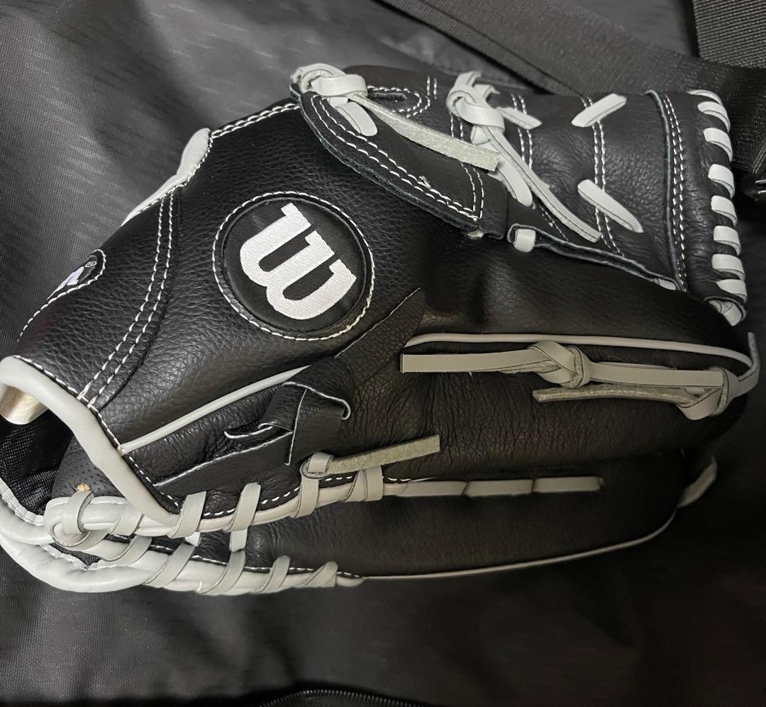 Wilson 野球グローブ ミット 12インチ グレー×ブラック 右投げ