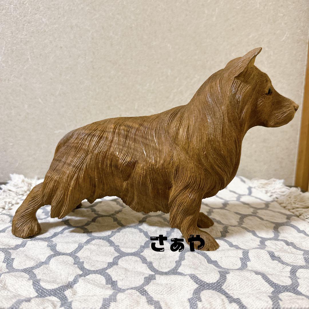木彫動物⑅犬(ボーダーコリー)⑅インドネシア