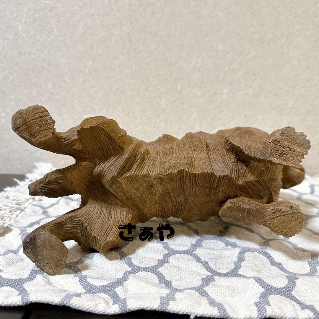 木彫動物⑅犬(ボーダーコリー)⑅インドネシア