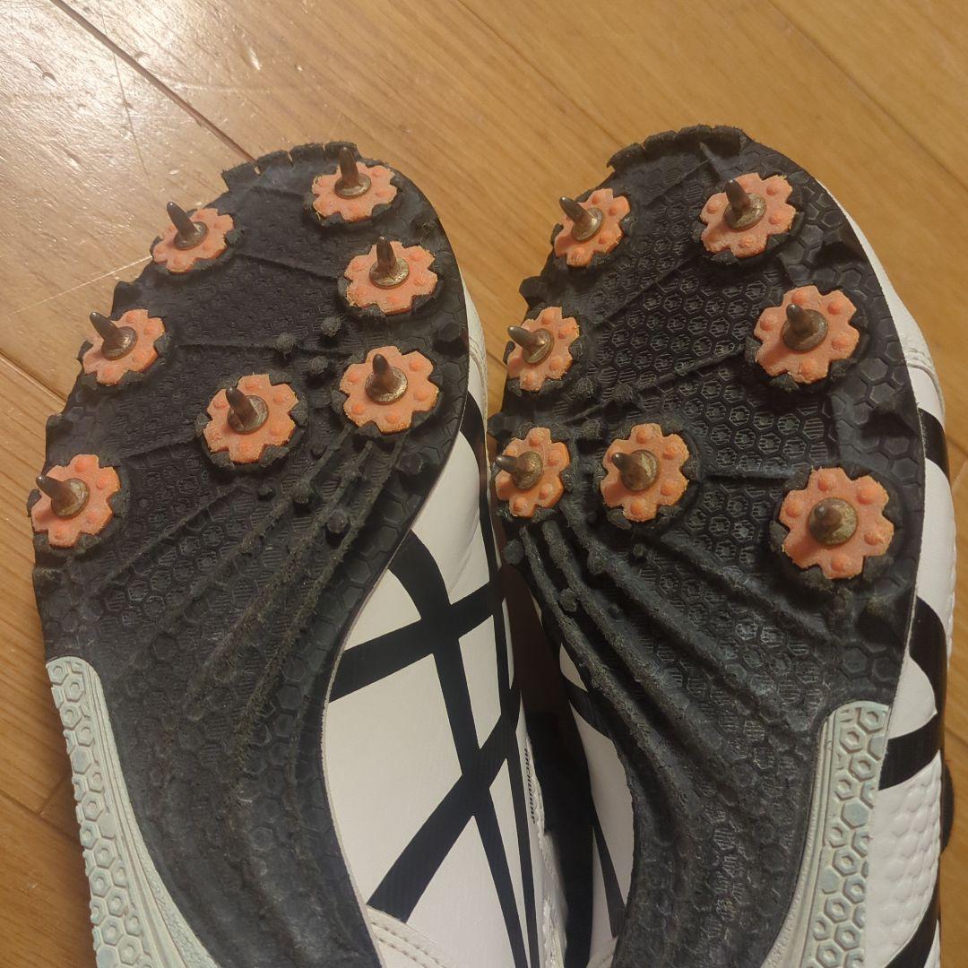 asics スパイクシューズ ホワイト/ブラック 25.0