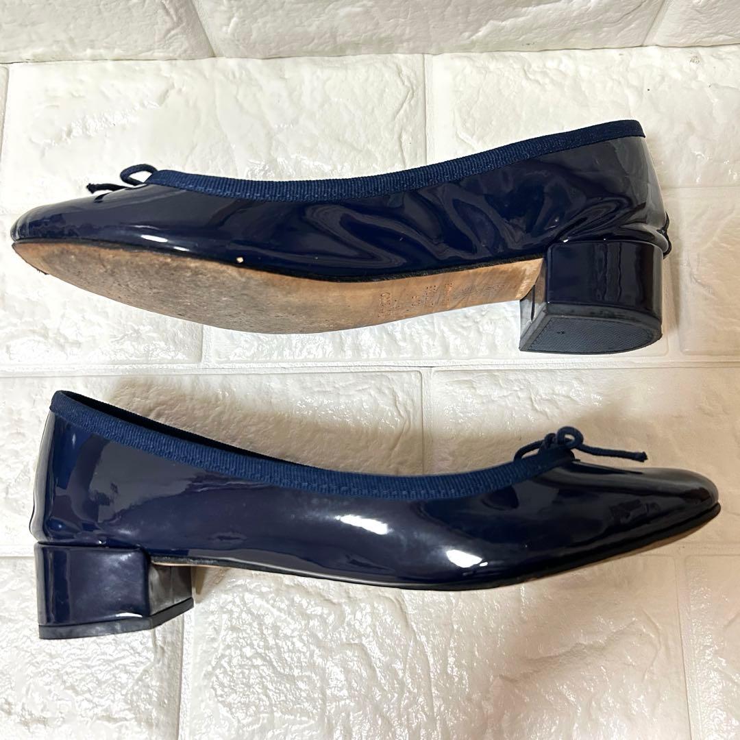 repetto ダークネイビー エナメル バレエシューズ　38 （24cm）