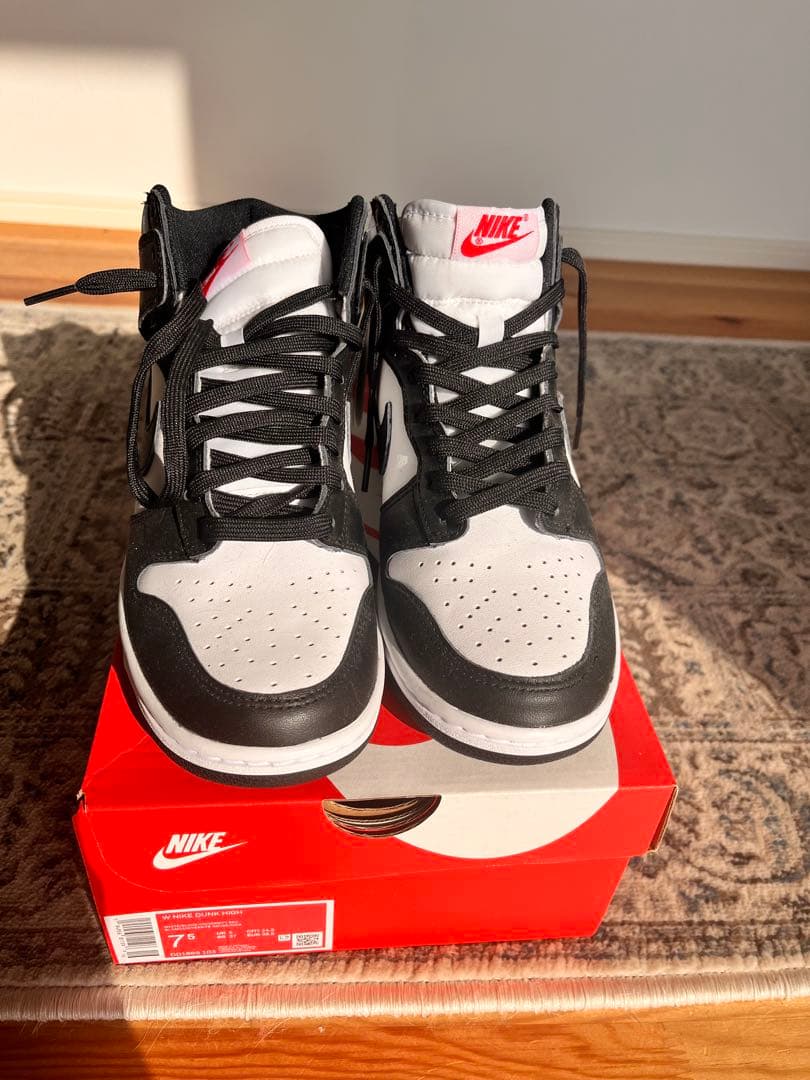 NIKE Dunk High ブラック/ホワイト 7 (US) パンダ