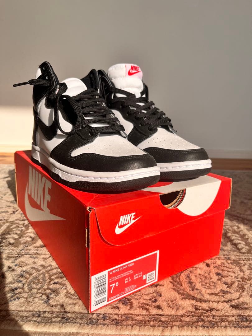 NIKE Dunk High ブラック/ホワイト 7 (US) パンダ