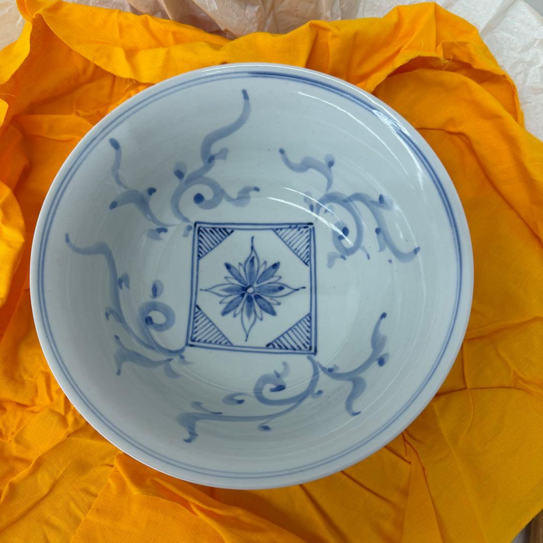 未使用品　九谷焼　長谷川紀代　菓子鉢　茶器　供箱