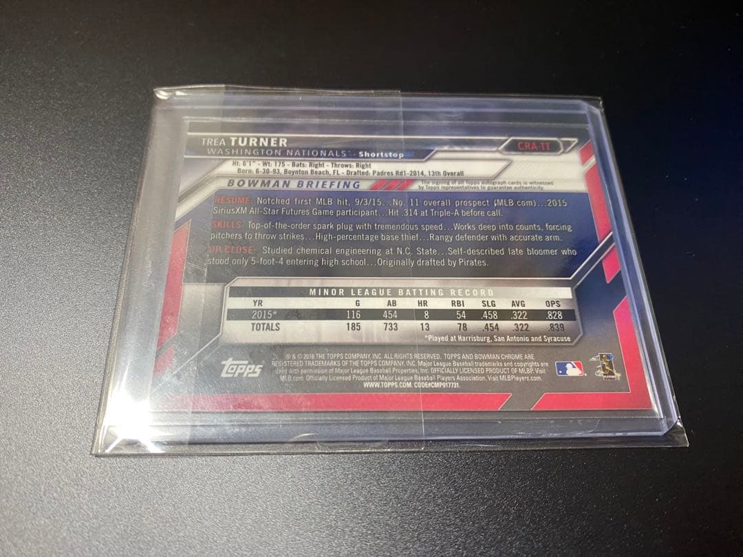 Topps mlb auto トレイターナー 直筆サインカード