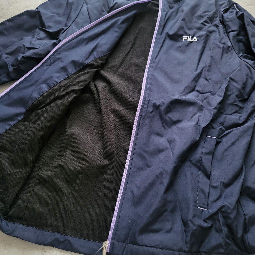 【あったか＊】FILA ウィンドブレーカー上下セット ネイビー Lサイズ