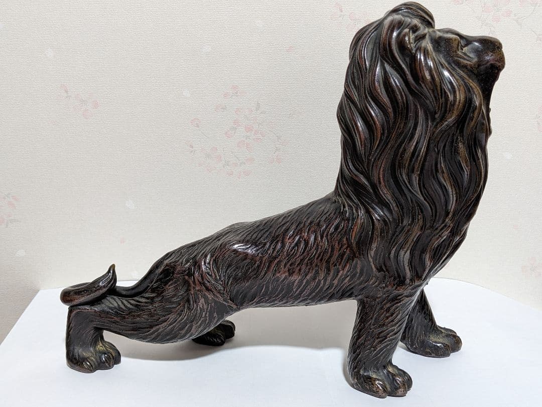 ♦陶磁器 風水獅子 ライオン置物 富 金運 財運 縁起物飾り 国内作家物 骨董品