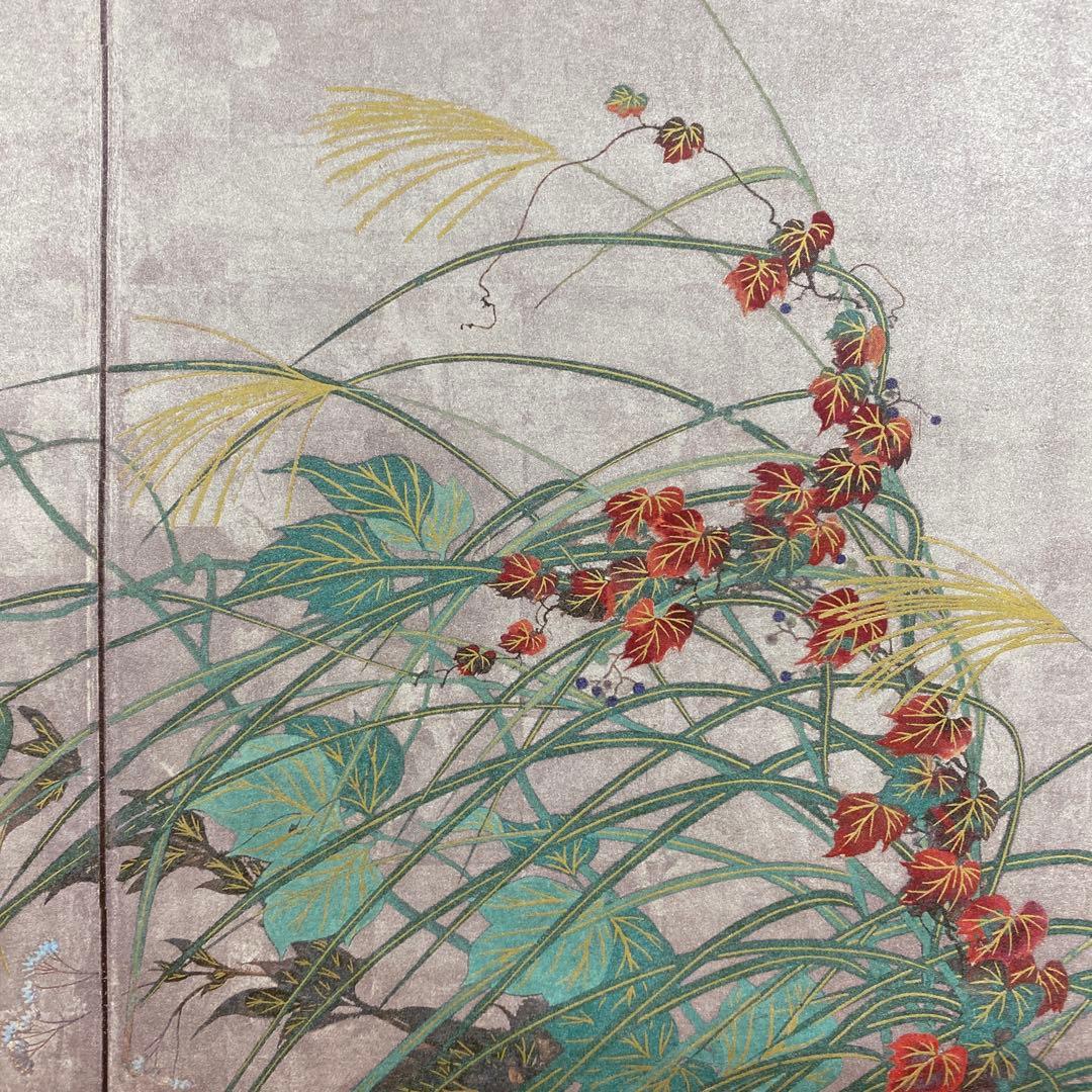 美品 掛け軸 酒井抱一筆「夏秋草屏風図」重要文化財 東京国立博物館 双幅
