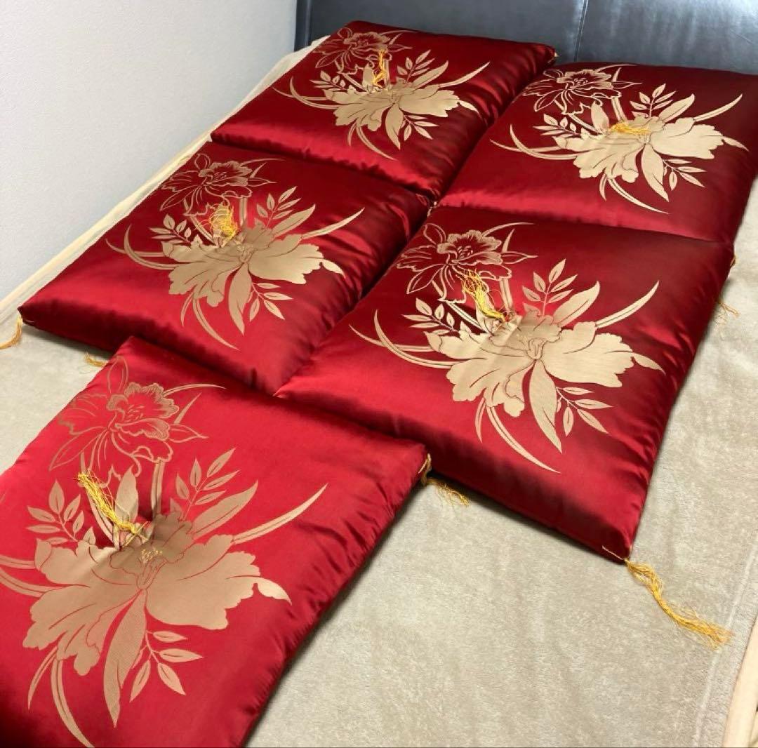 誂え品　高級座布団5枚　来客用　座布団　ハレの日　慶事　婚礼　嫁入り　お祝い事