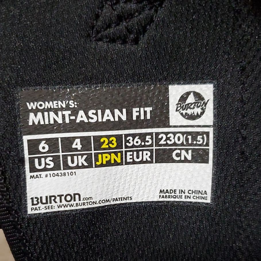 BURTON(バートン)／women's mint-ASIAN FIT／23cm
