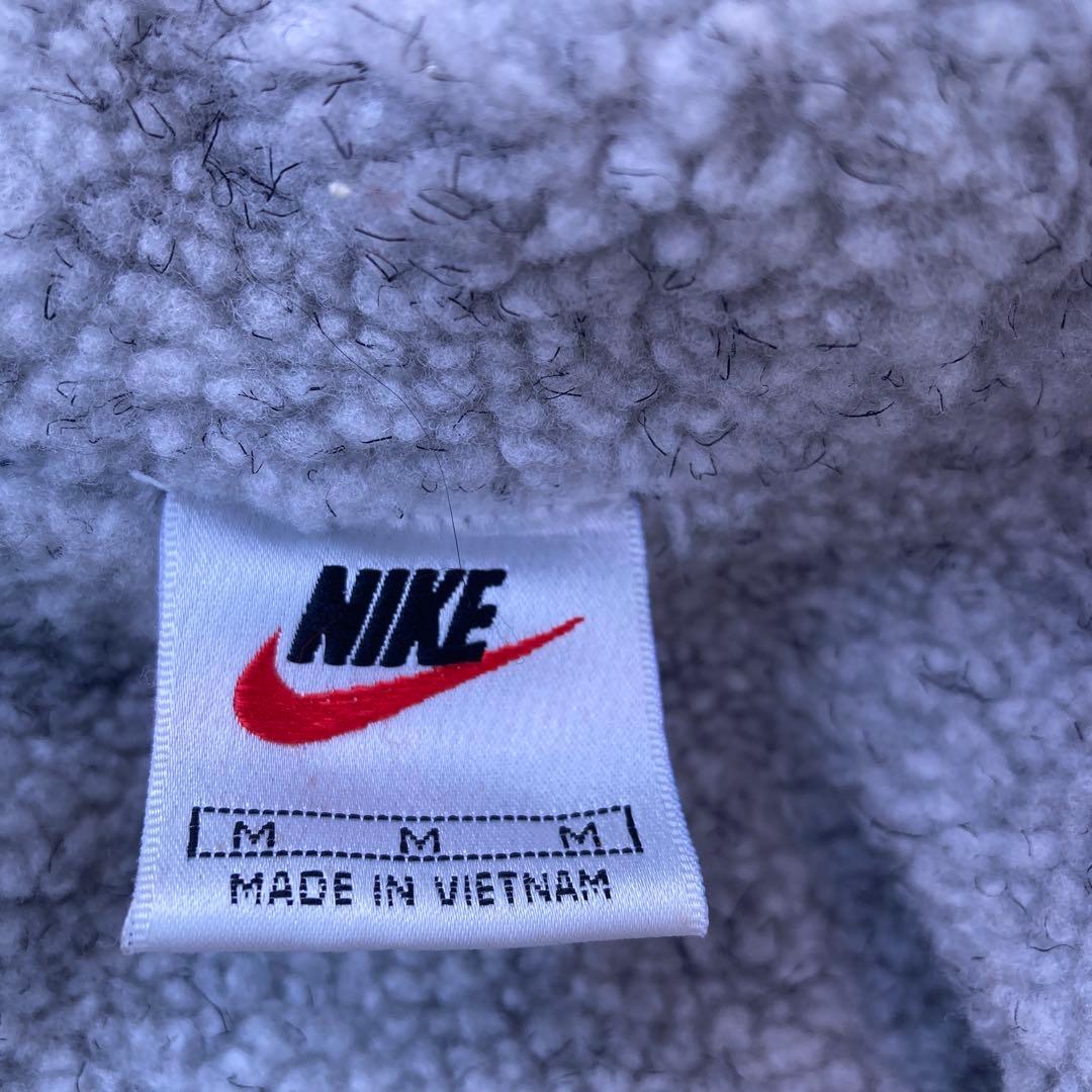 90s NIKE ベンチコート　デカロゴ　ナイロンジャケット　ボア　銀タグ　古着