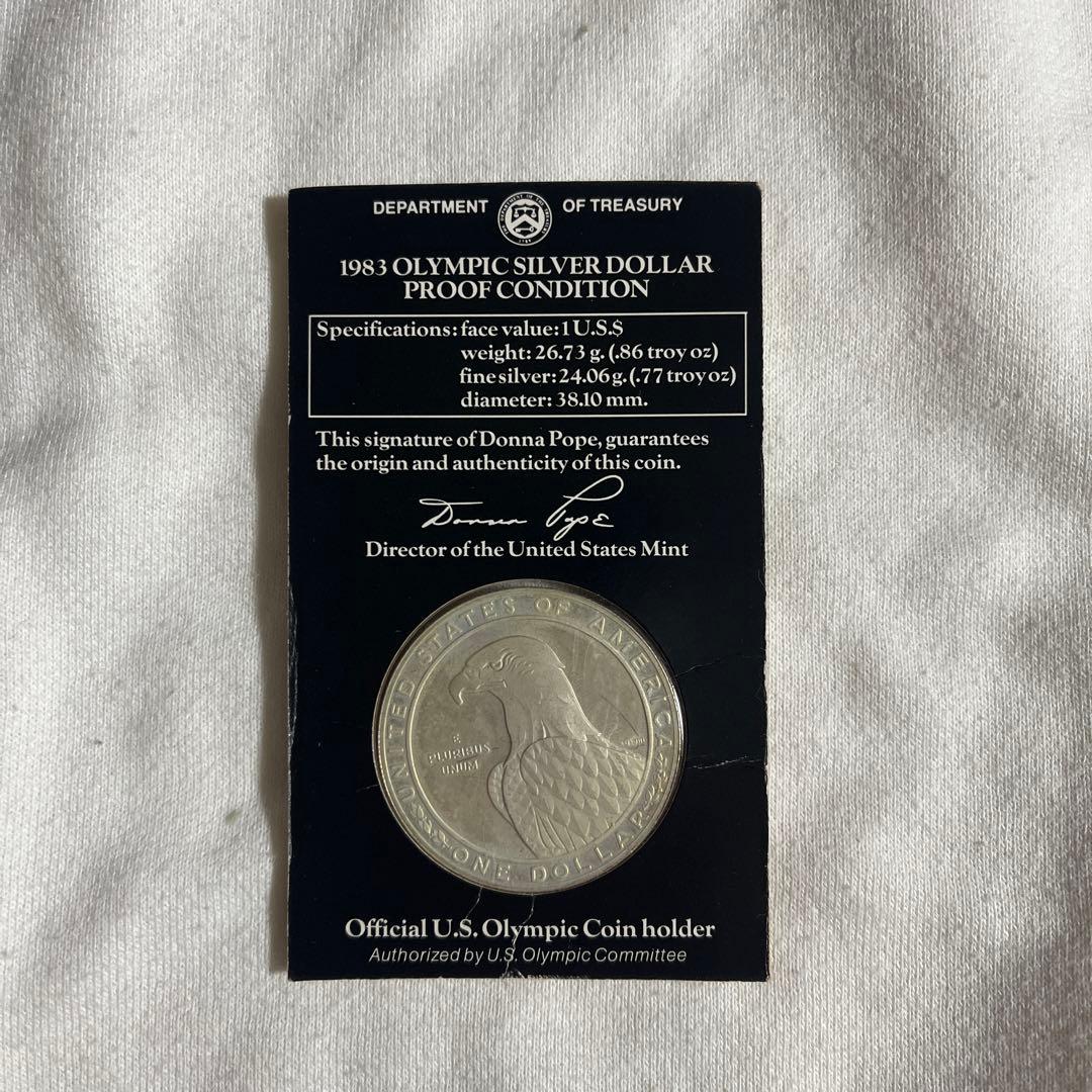 1983 ロサンゼルスオリンピック記念銀貨 1ドル プルーフ 銀貨 ケース付き