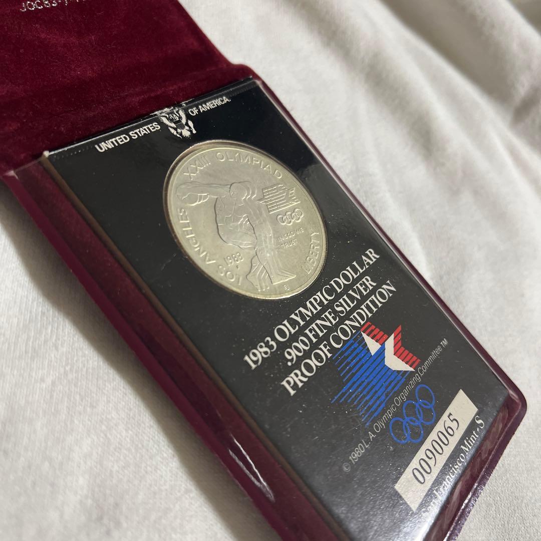 1983 ロサンゼルスオリンピック記念銀貨 1ドル プルーフ 銀貨 ケース付き