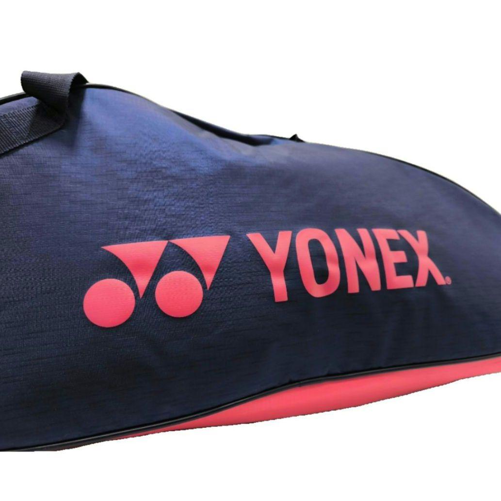 【美品】YONEX ラケットバッグ テニス バドミントン ネイビー/ピンク