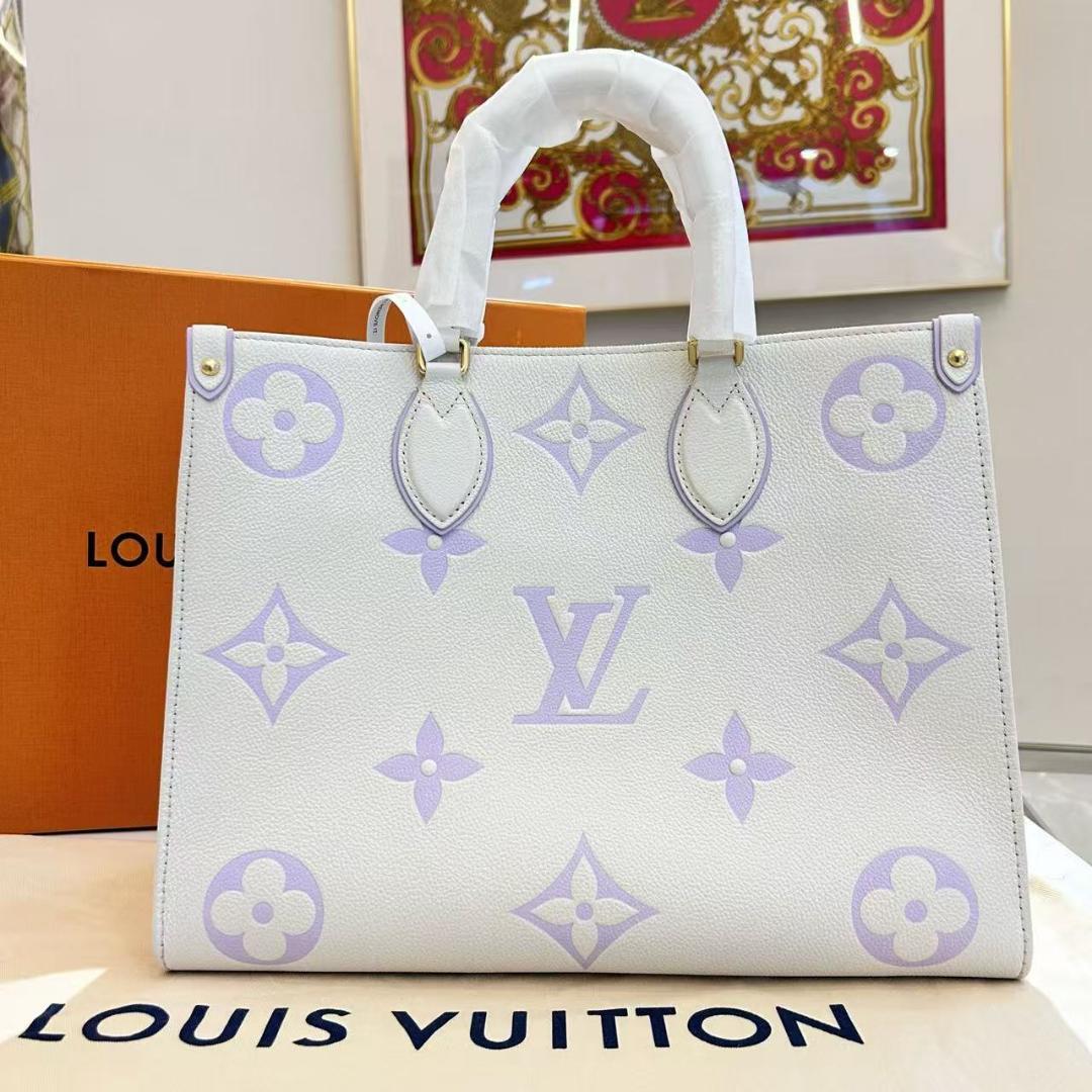 LOUIS VUITTON トートバッグ ホワイト ラベンダー