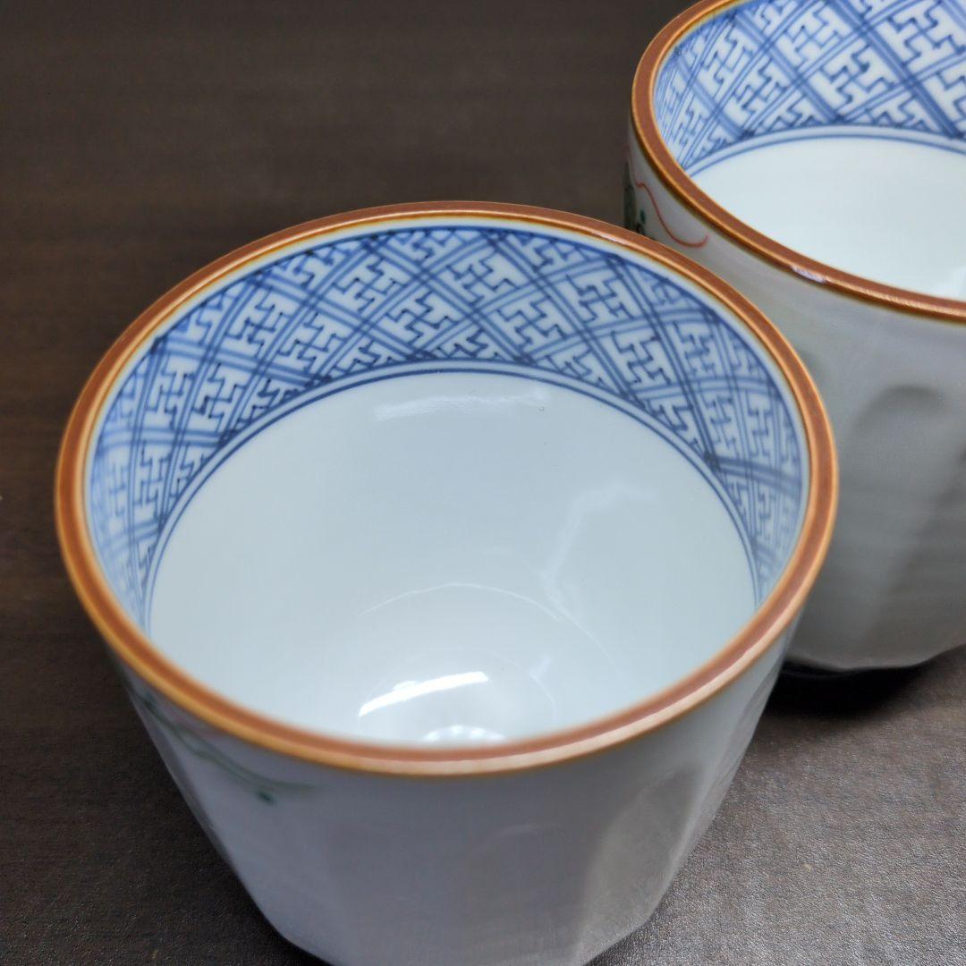 平安 壹楽 造 色絵 六瓢 夫婦 湯呑 共箱