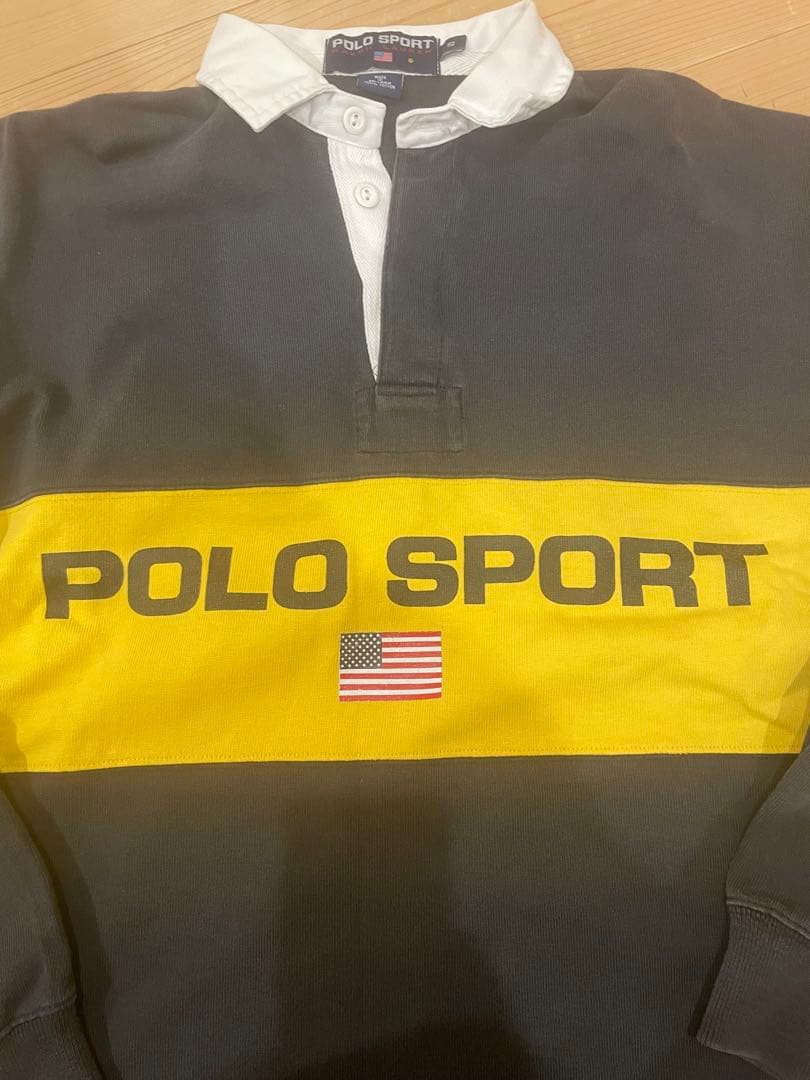 一*会様 POLO SPORT ラガーシャツ Sサイズ グレー/イエロー