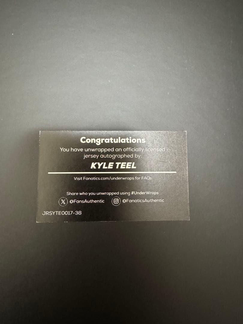 【今週限定価格】Kyle Teel 直筆サイン ユニフォーム Fanatics
